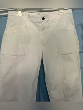 White House Black Market White Mid-Rise Girlfriend Pants size 12